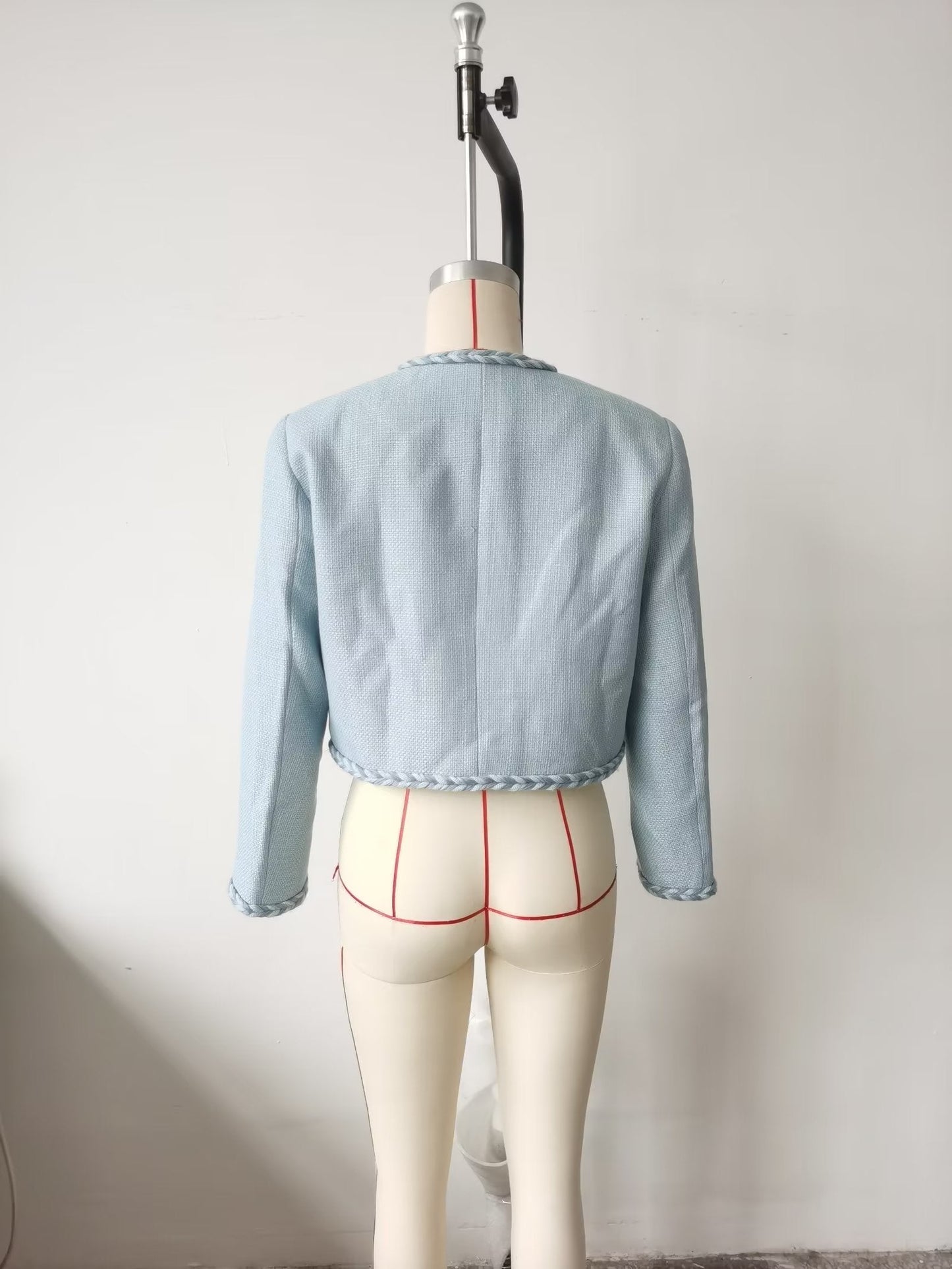 Tweed Coat for Women Spring Elegant Three Dimensional Ribbon Chanel Jacket Top