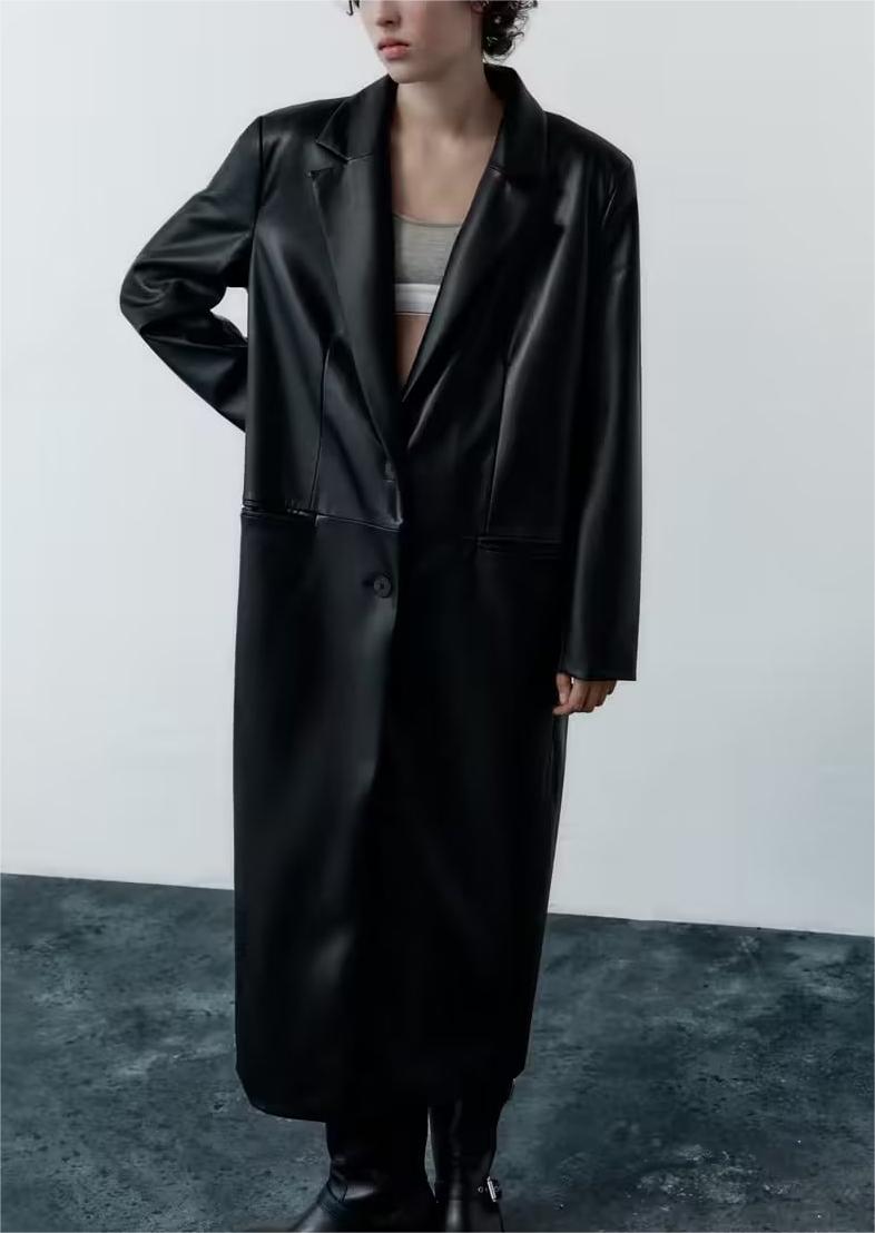 Autumn Collar Waist Mid Length Trench Coat Coat Simple Workplace Office Elite Long Coat Women