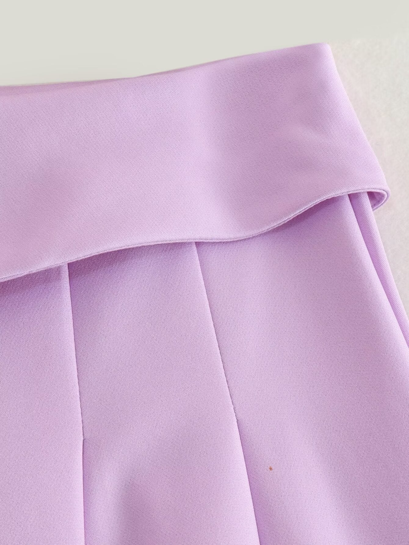 Women Clothing French Turn Waist Wide Pleated Short Skirt