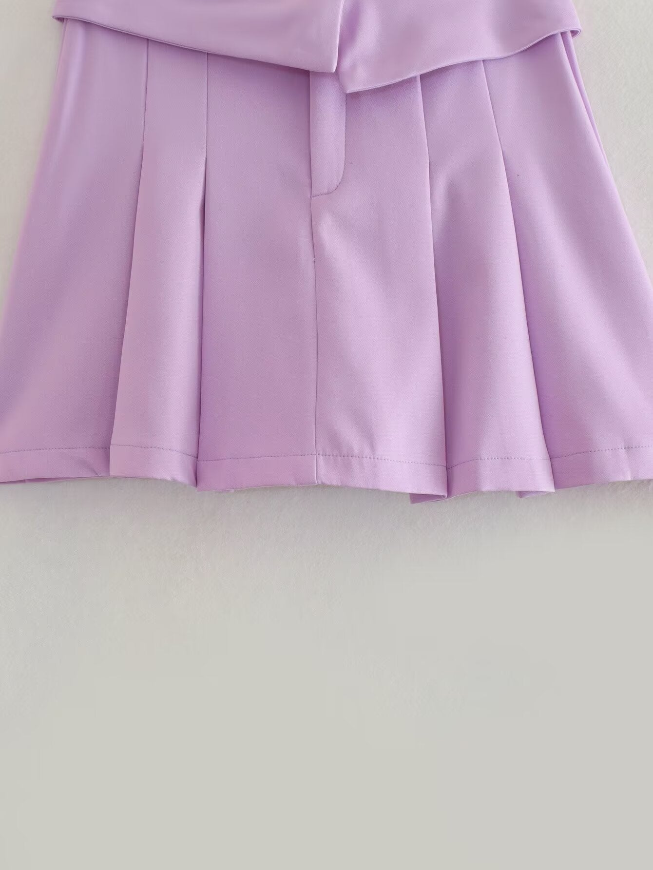 Women Clothing French Turn Waist Wide Pleated Short Skirt