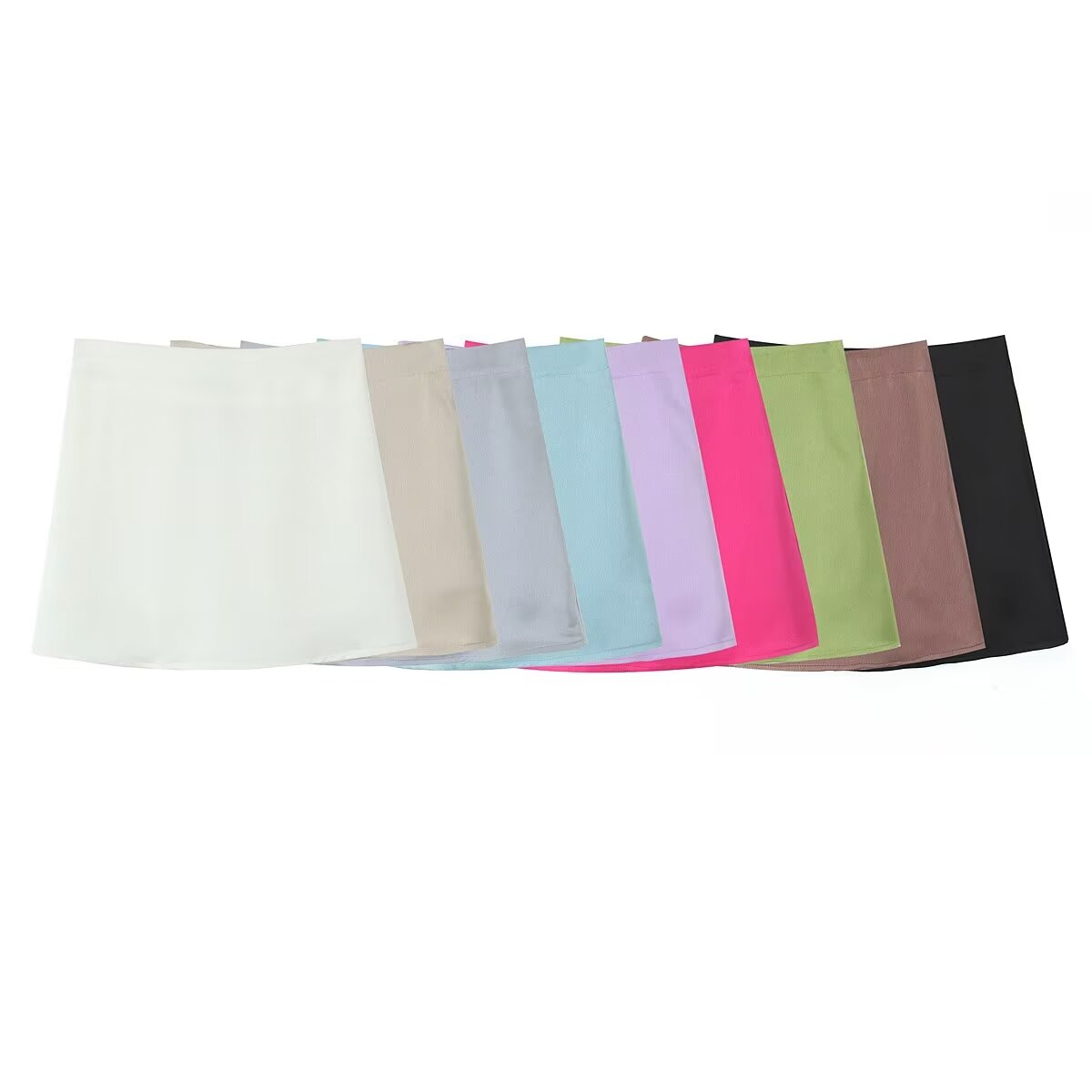 Spring Summer Women Semi Elastic Waist Classic Vacation Slimming Anti-Emptied Skirt