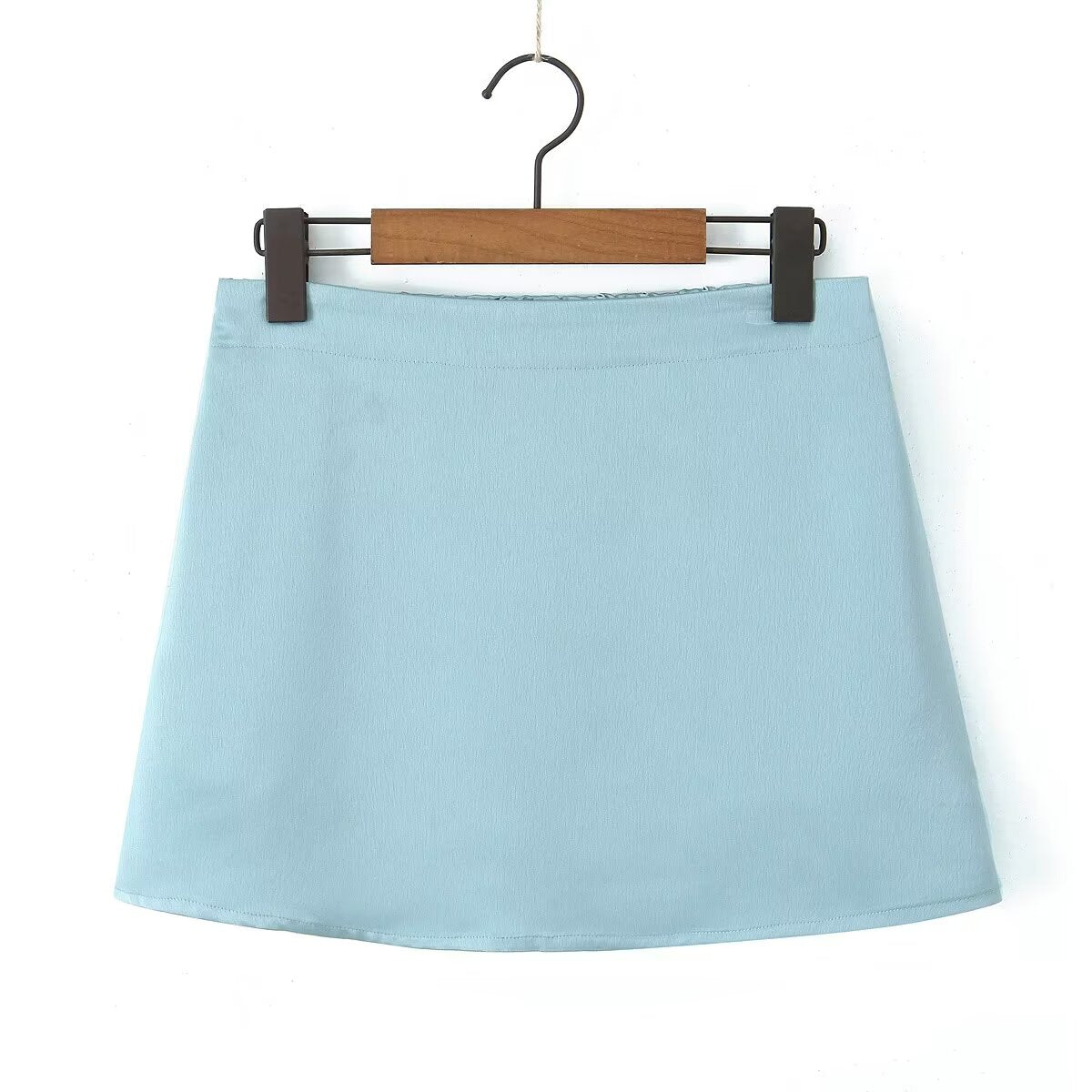 Spring Summer Women Semi Elastic Waist Classic Vacation Slimming Anti-Emptied Skirt