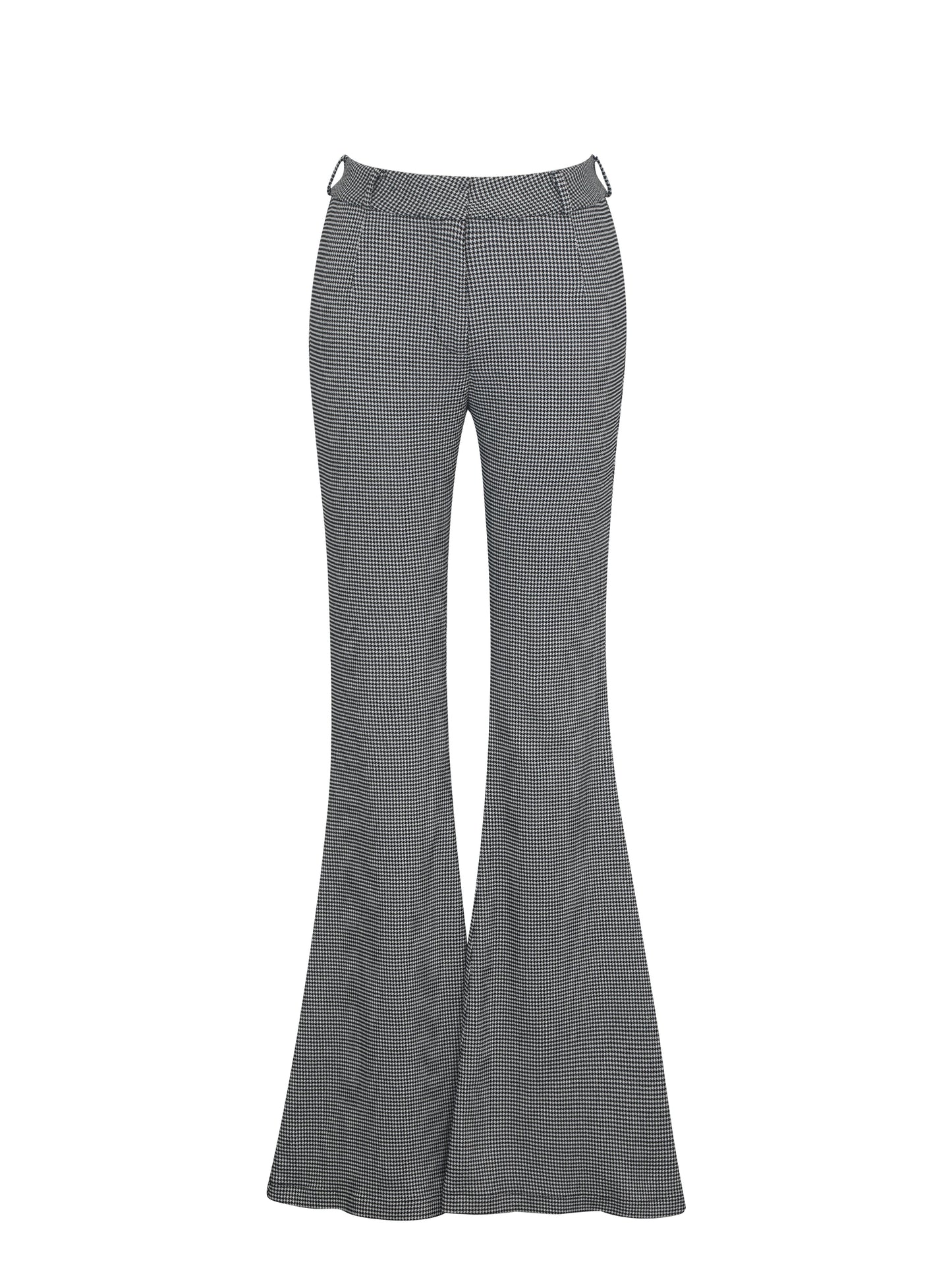 Ulli Micro-Houndstooth Flared Pants