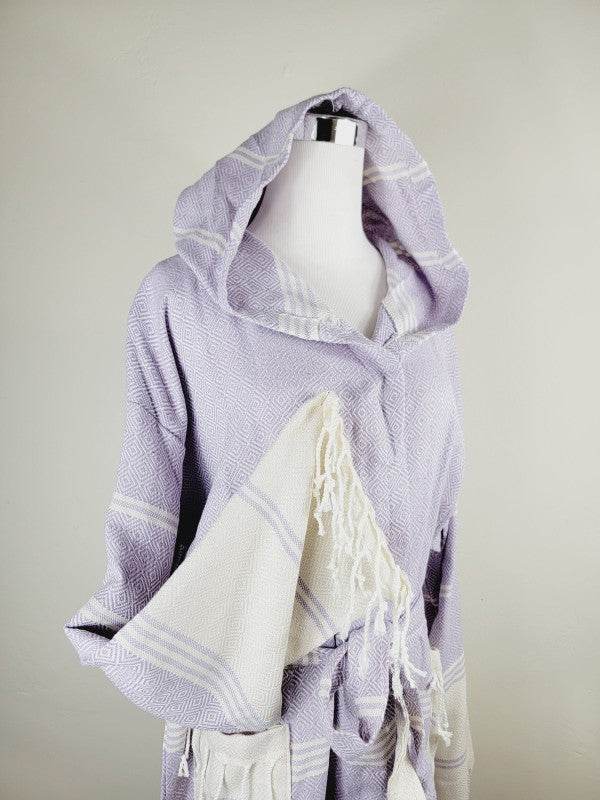 Unisex Robe, Beach or spa Robe with pockets - Lila