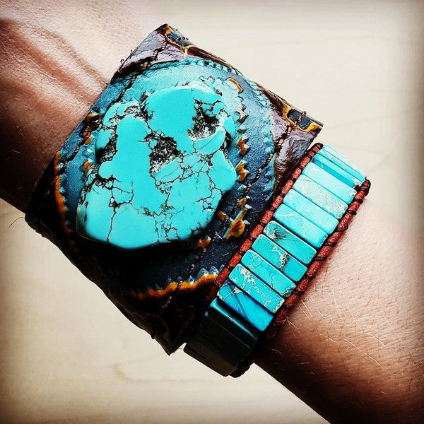 xxWoven Regalite Stacked Stone Bracelet-Turquoise