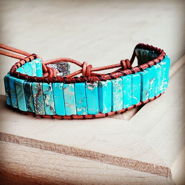 xxWoven Regalite Stacked Stone Bracelet-Turquoise