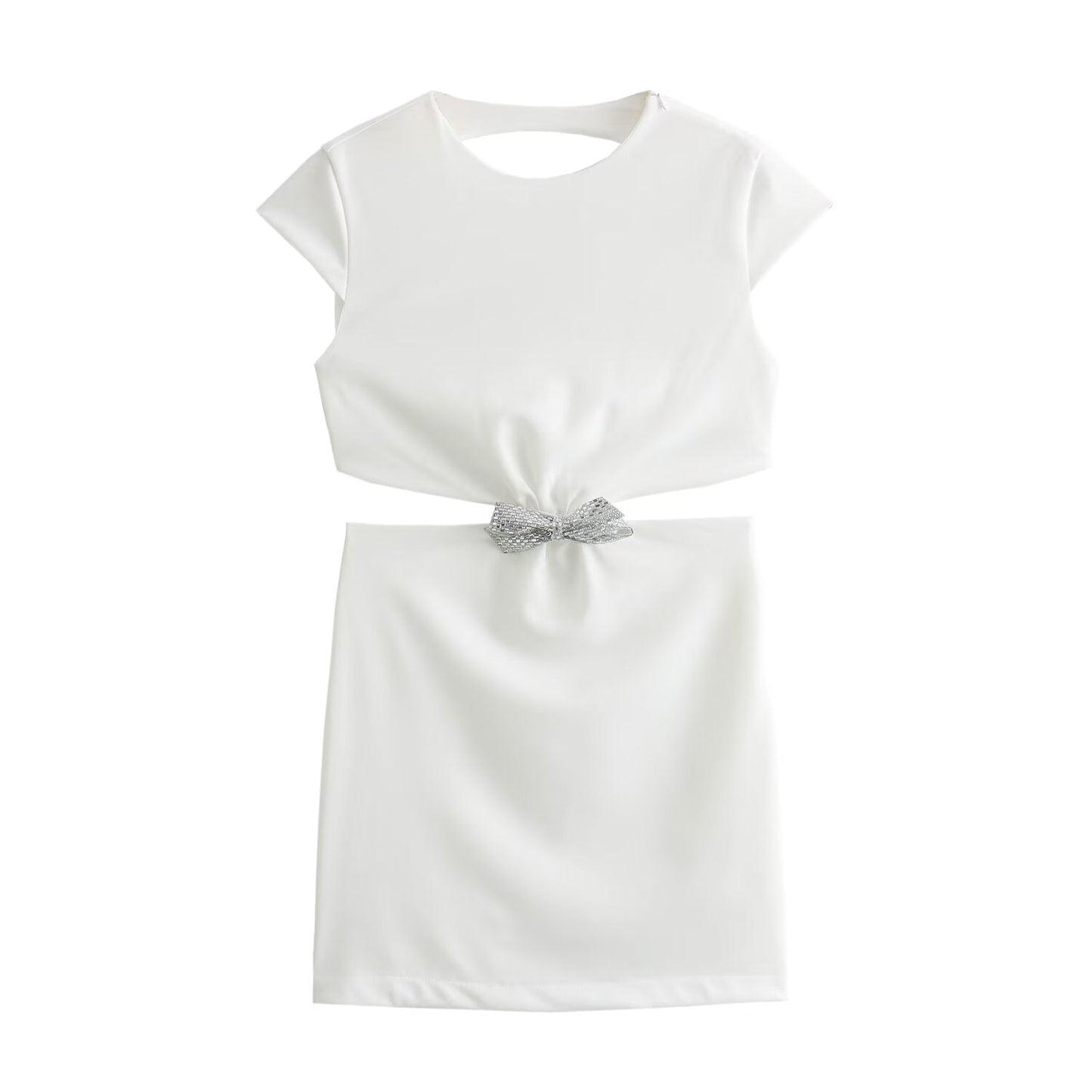 Women Jewelry Bowknot Decoration Backless Dress