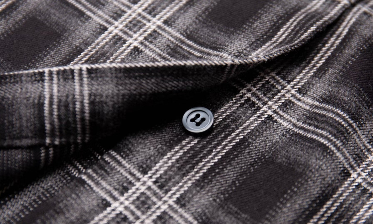 Women Plaid Shirt Long Sleeve Loose Polo Collar Coat Top