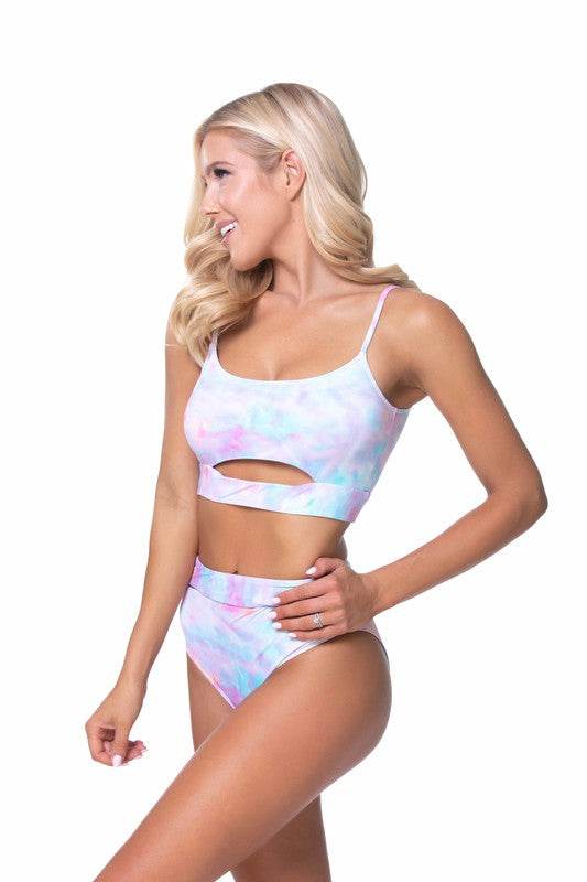 TIE DYE HIGH WAIST BIKINI SET