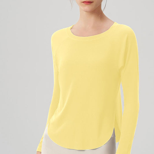 Autumn Nude Feel Yoga Clothes Women Loose Sexy off the Shoulder Yoga Jacket Casual Drape Sports Long Sleeved Top