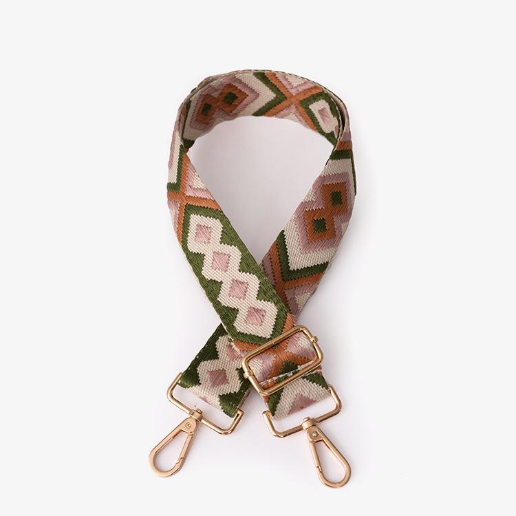 Purse Chain Wide Shoulder Strap Crossbody Bag with Ethnic Contrast Color Backpack Accessories All Match Single Shoulder Crossbody Bag Strap