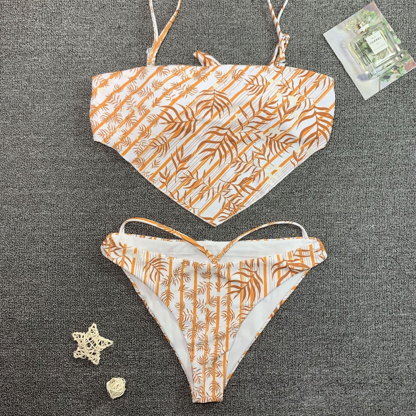 Swimsuit Chest Pocket Printed Bikini Sexy Women Multi-color Split Swimsuit