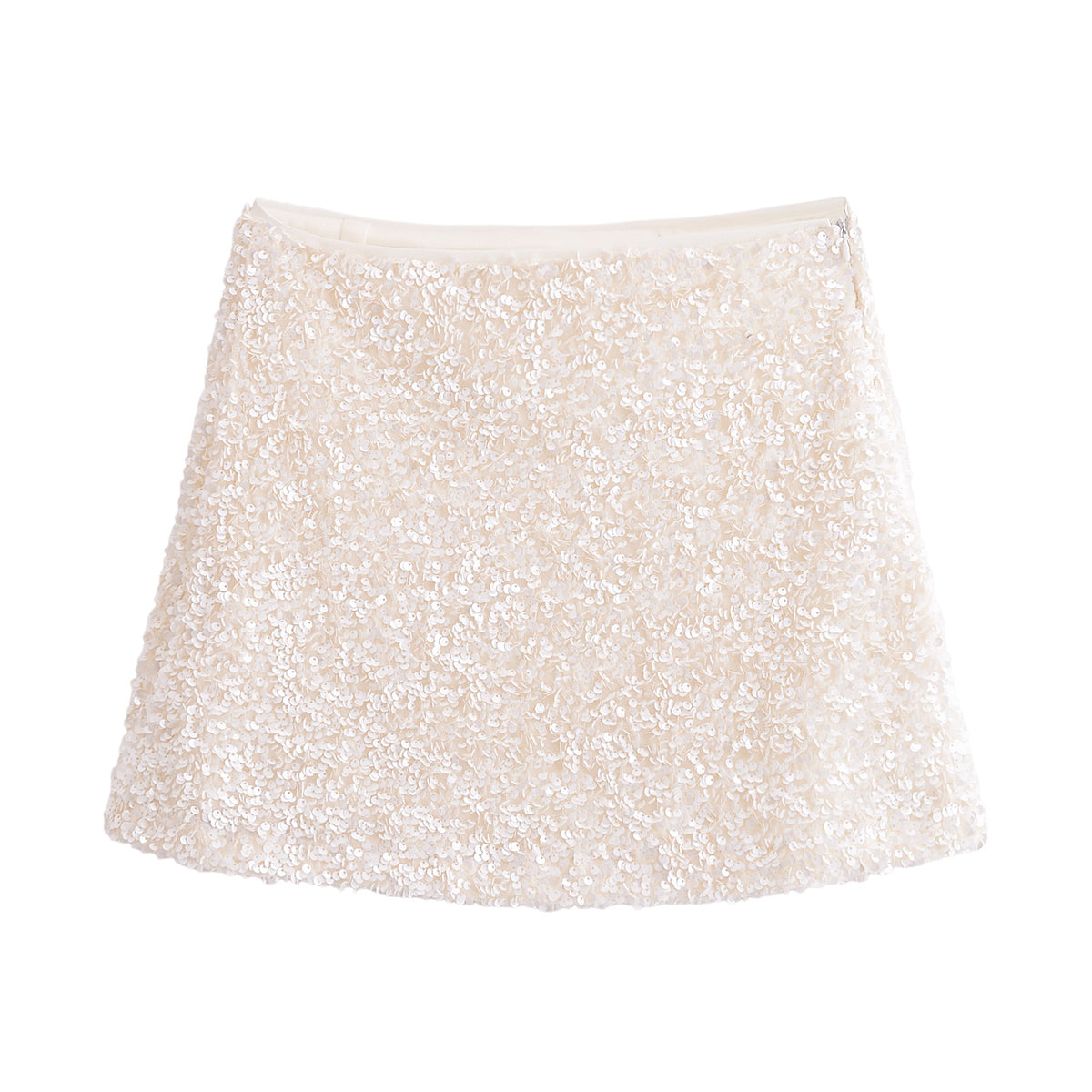 Winter Women Clothing Fashionable Simple Beads Decoration A line Short Skirt