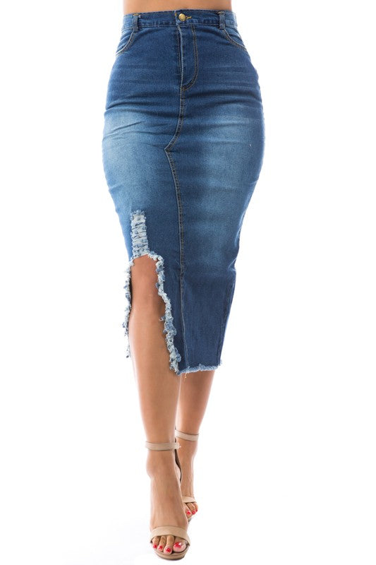 DENIM MAXI SKIRTS