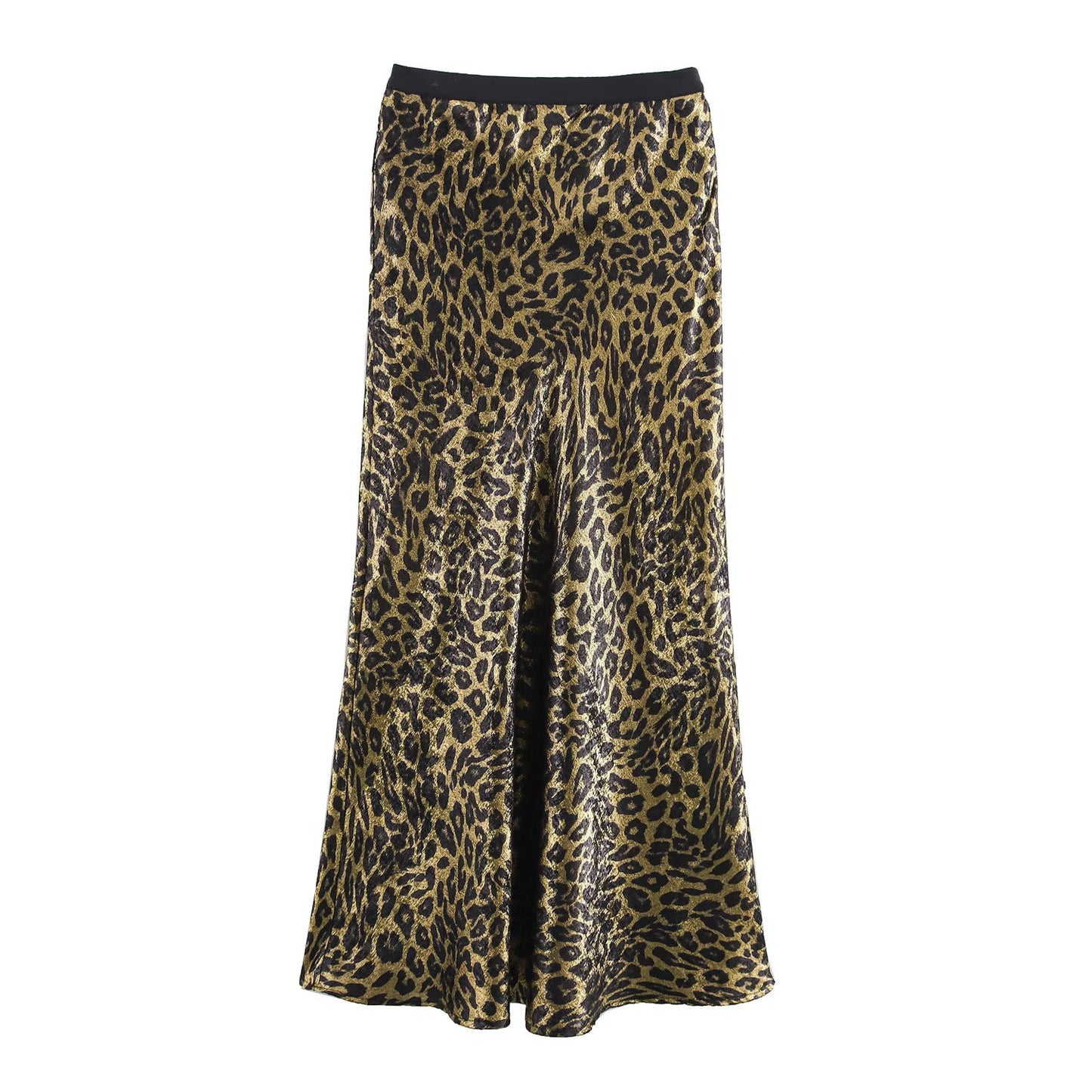 Spring Women Clothing Fashionable Simple Degree Oblique Cut Double Elastic Waist Skirt
