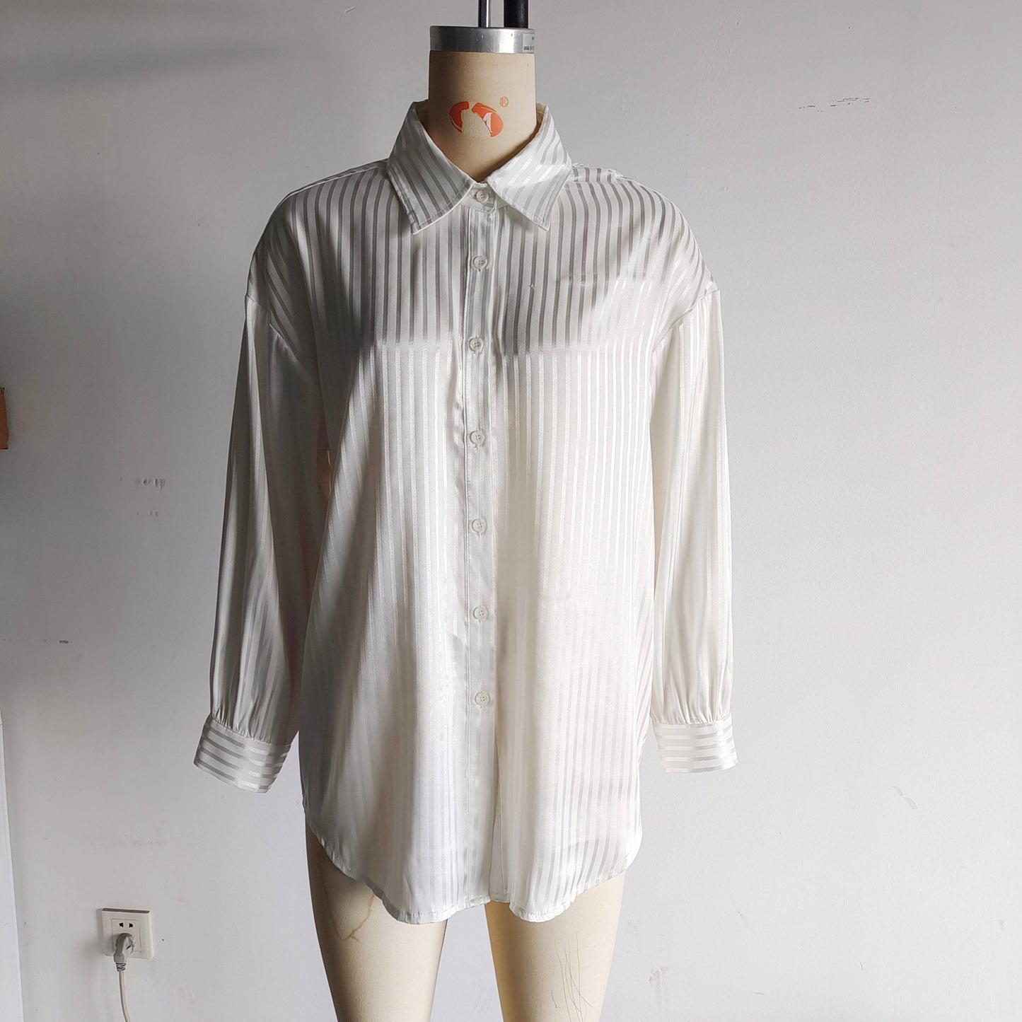 Summer Women White Silky Sunscreen Long Sleeve Loose Shirt Women