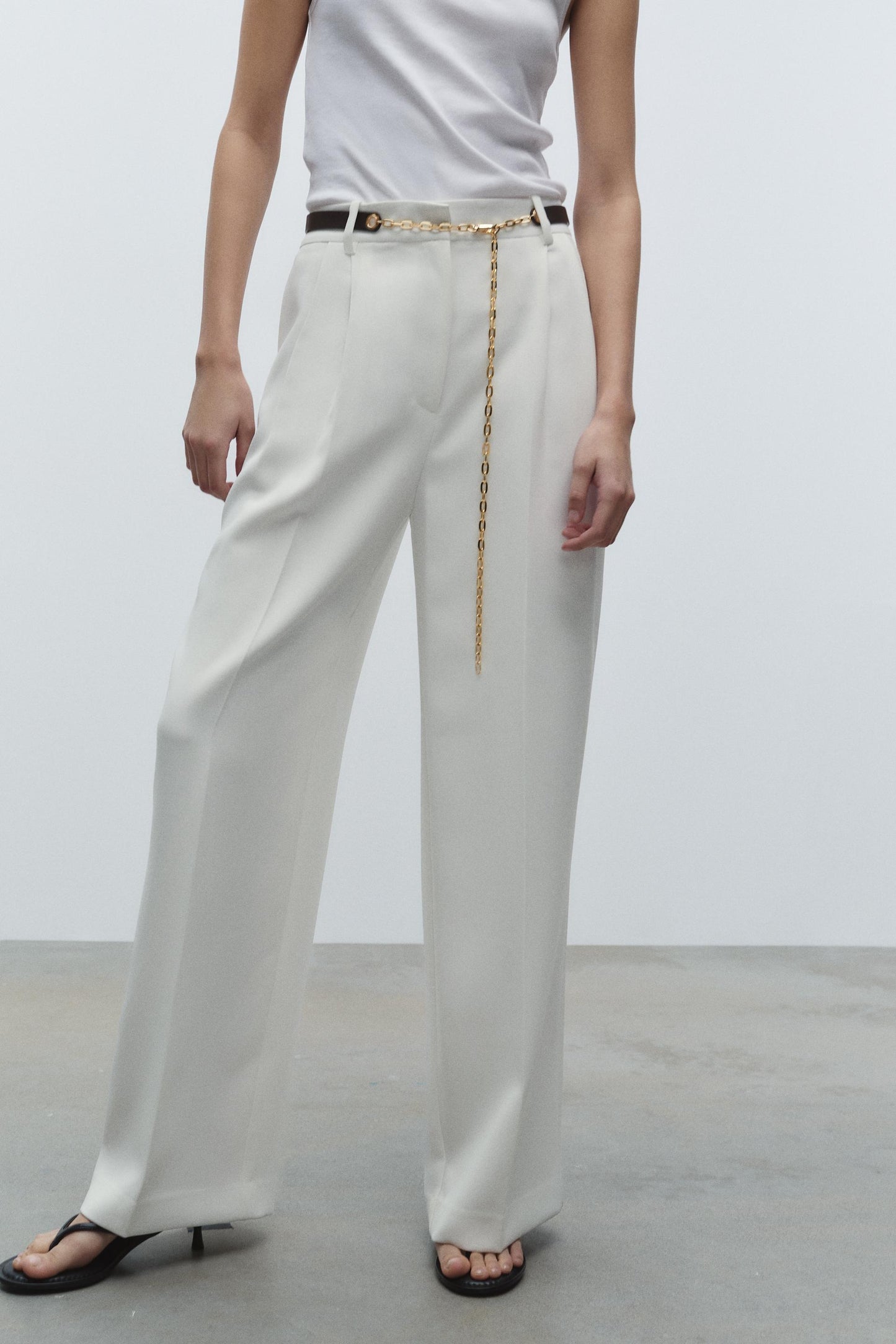 Solid Color Casual Pants Spring Autumn Casual Slimming Wide Leg Pants High Grade Drape Mop Pants