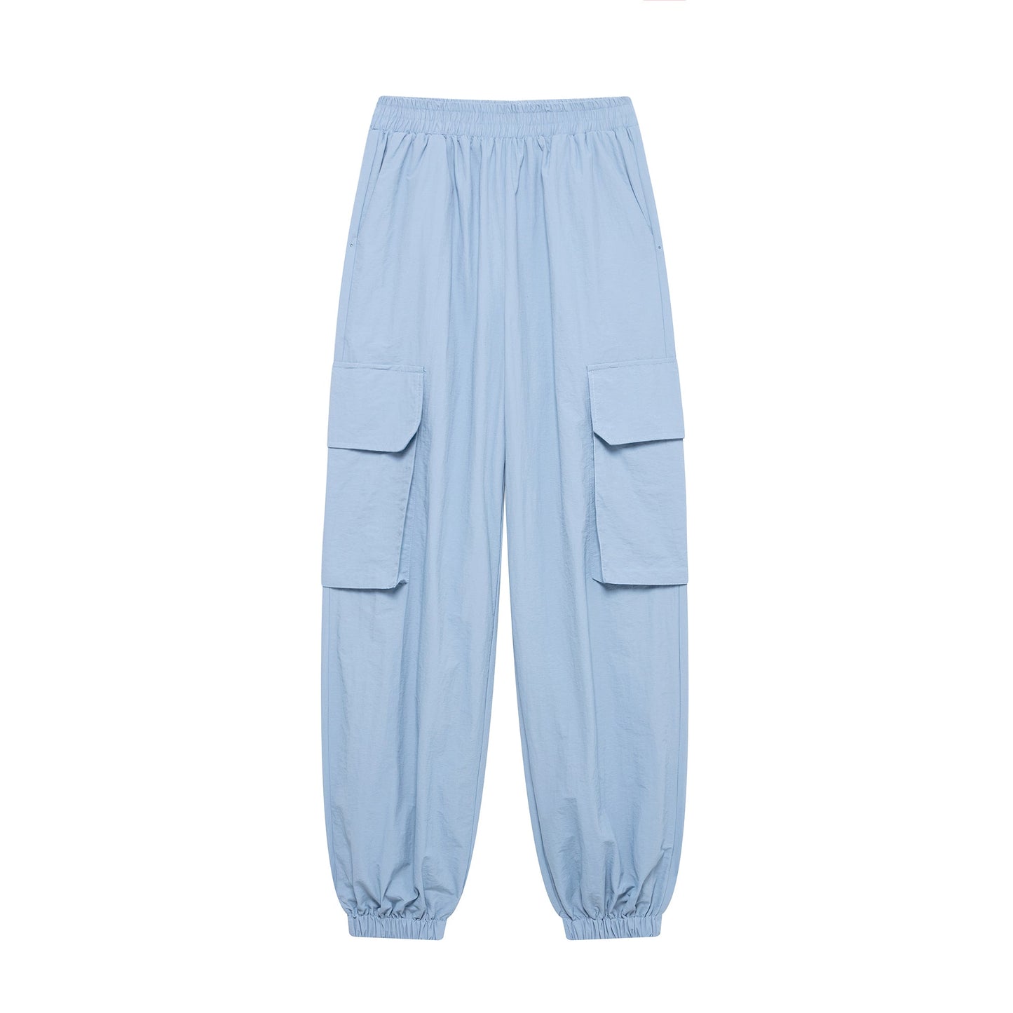 Spring Women Clothing Pocket Nylon Effect Tooling Jogger Pants
