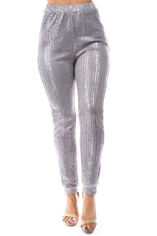 SEQUIN CASUAL PANTS