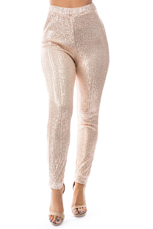 SEQUIN CASUAL PANTS