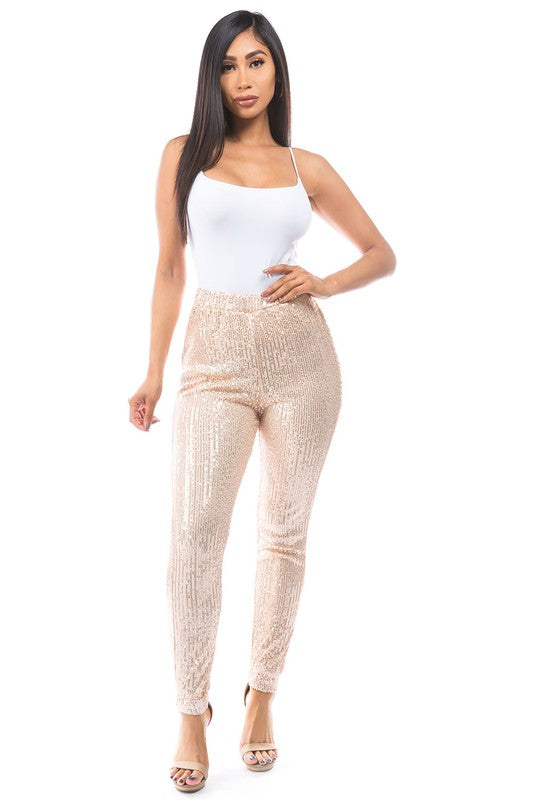 SEQUIN CASUAL PANTS