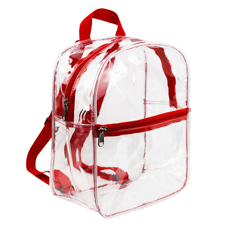 Small Transparent Backpack – Colored PVC Transparent Schoolbag, Security-Free Children's Transparent Bag
