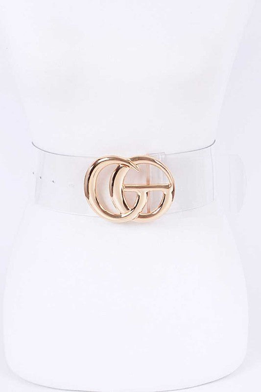 Plus Size Logo Clear PVC Belt