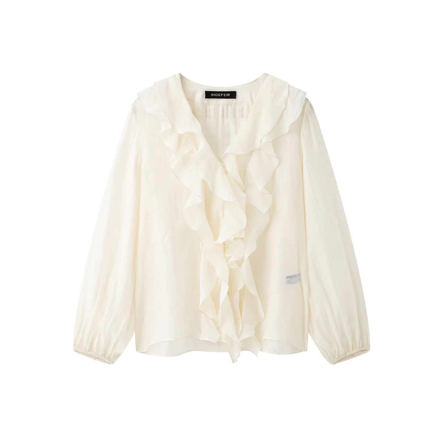 Women Laminated Decoration Long Sleeve Shirt
