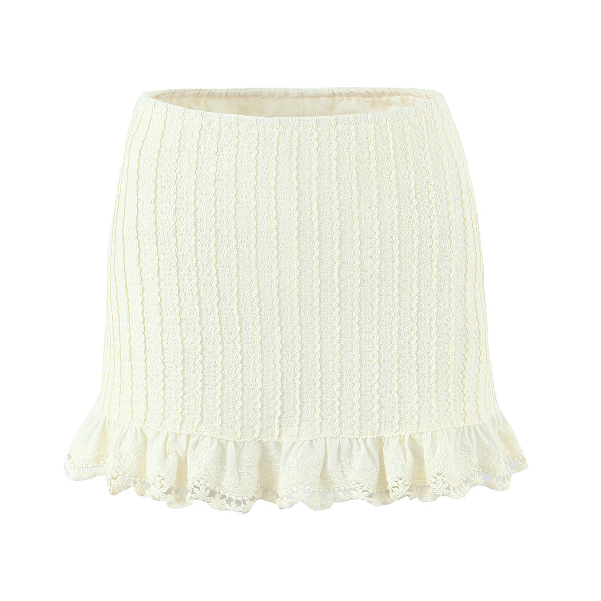 Homemade White Lace Lace Skirt Summer Slimming Knitted Hip Skirt