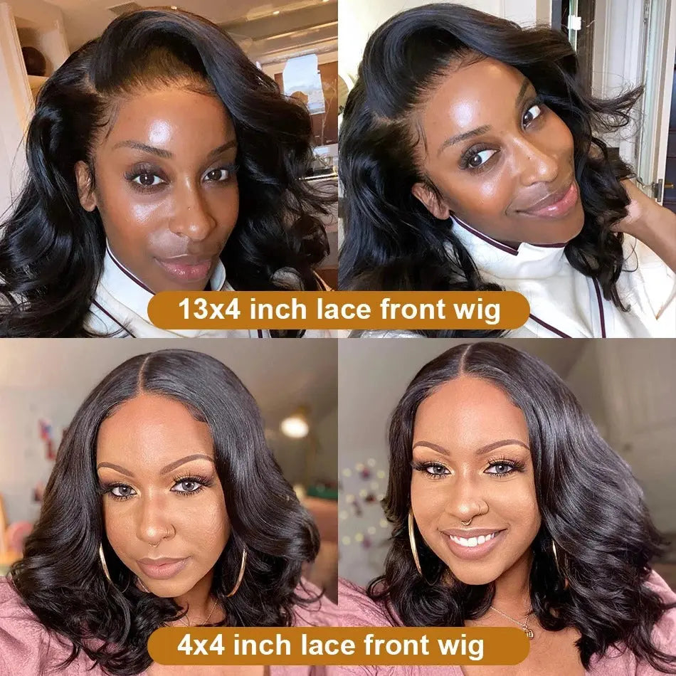 13x6 Lace Front Curly Bob Wig with Bangs | Black Cosplay Wig | Heat Resistant Synthetic Hair