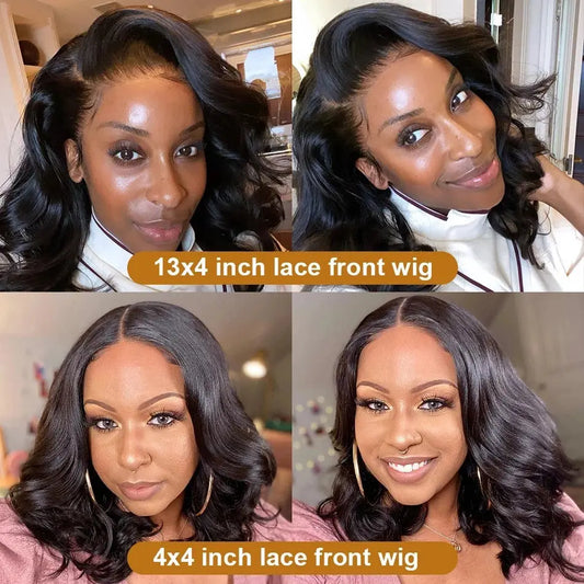 13x6 Lace Front Curly Bob Wig with Bangs | Black Cosplay Wig | Heat Resistant Synthetic Hair