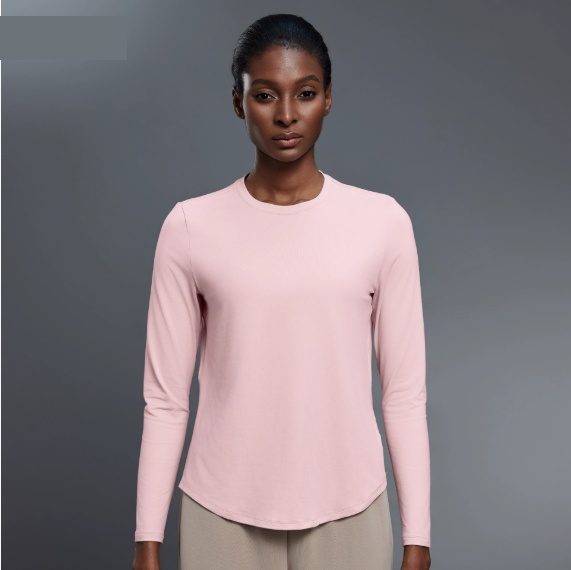 Autumn Crew Neck Yoga Clothes T shirt Loose Slimming Workout Top Casual All Match Sports Long Sleeve Women