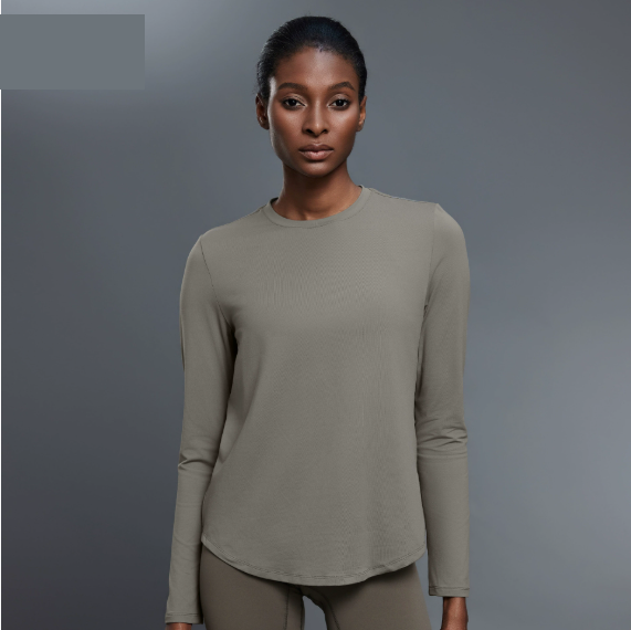 Autumn Crew Neck Yoga Clothes T shirt Loose Slimming Workout Top Casual All Match Sports Long Sleeve Women