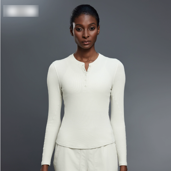 Autumn Casual All Match Henley Shirt Modal Skin Friendly Sports Top Fitness Yoga Long Sleeve T shirt Women
