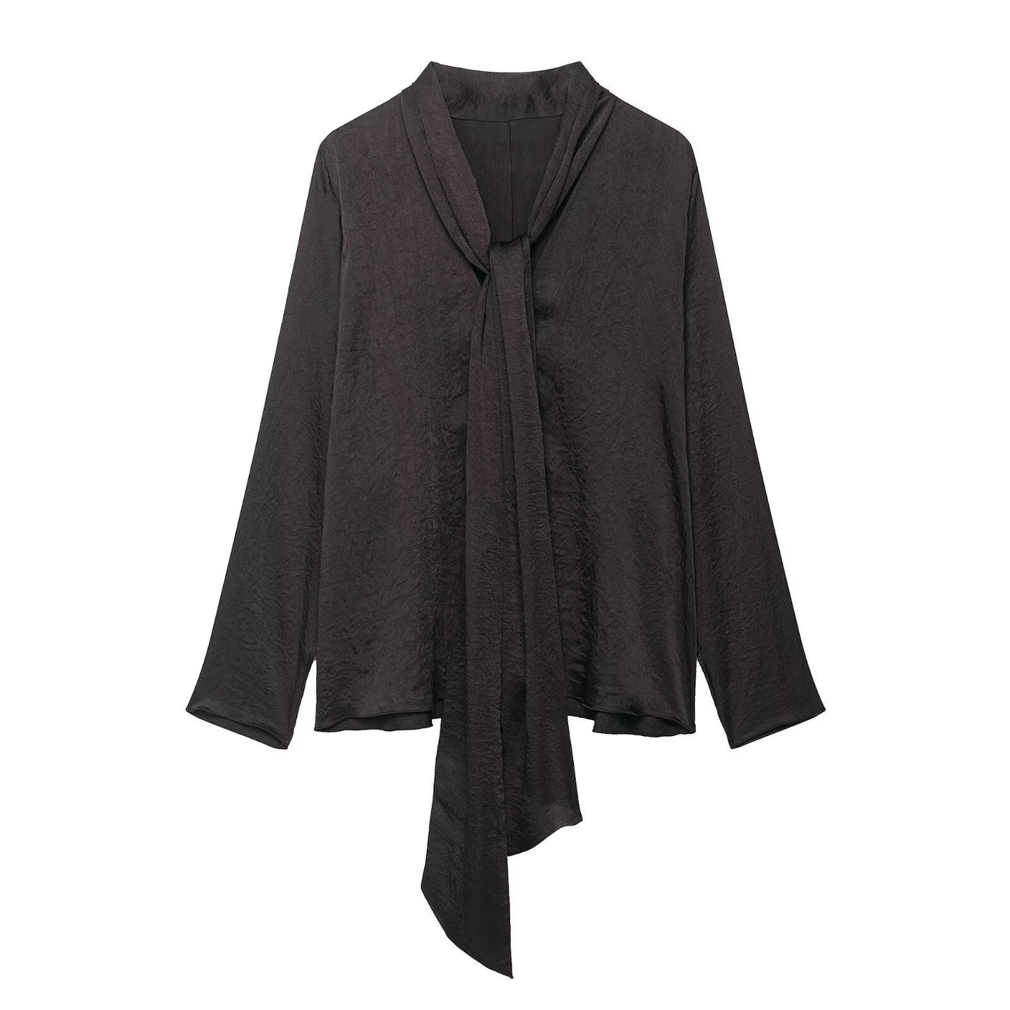 Summer Bow Tie Collar Long Elegant Loose Shirt Women