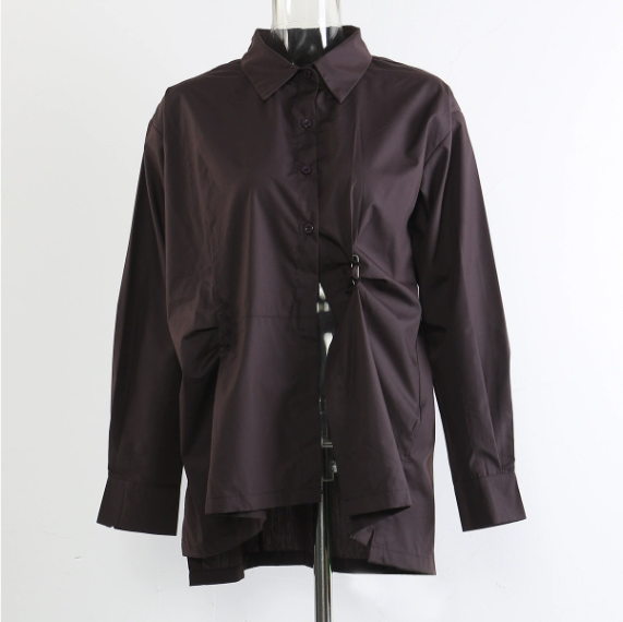 Spring Fitted Waist Figure Flattering Shirt Shacket Women