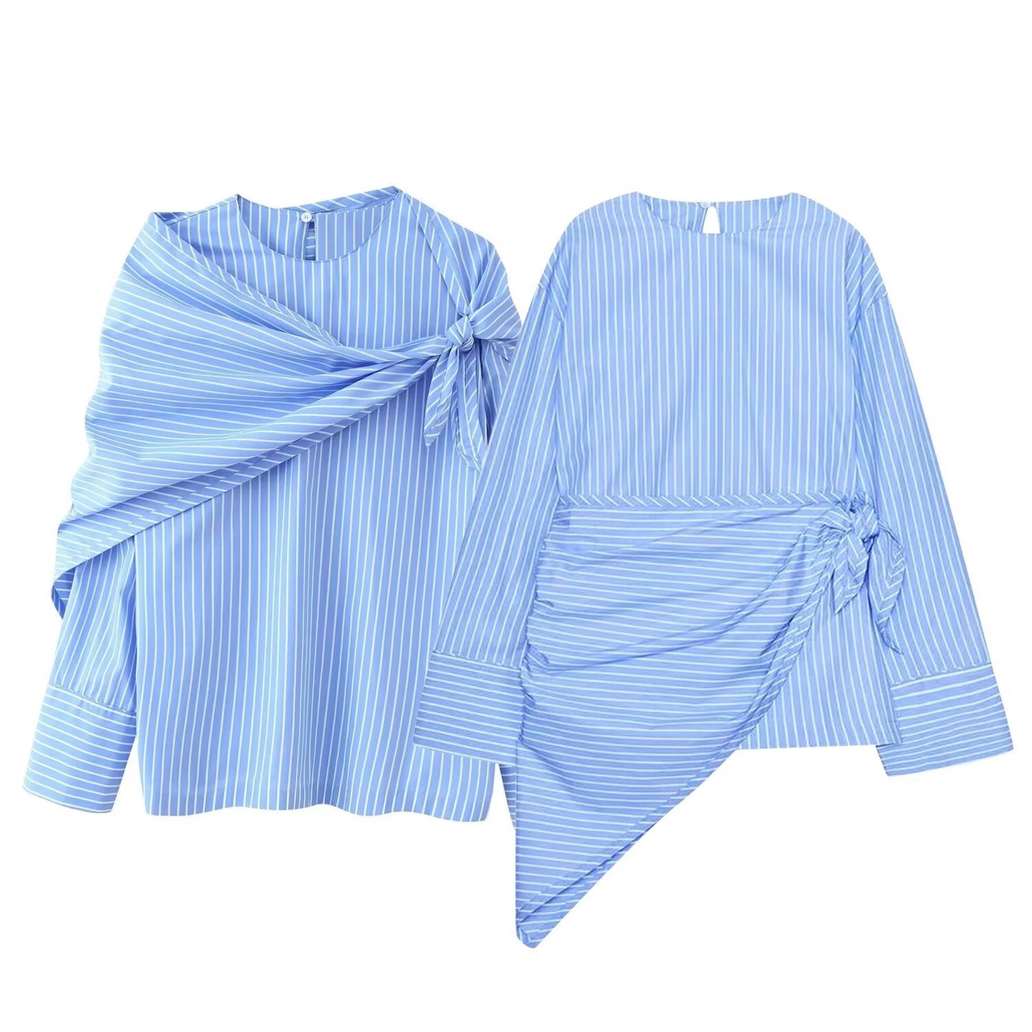 Fall Women Clothing Striped Multi Purpose Scarf Shirt