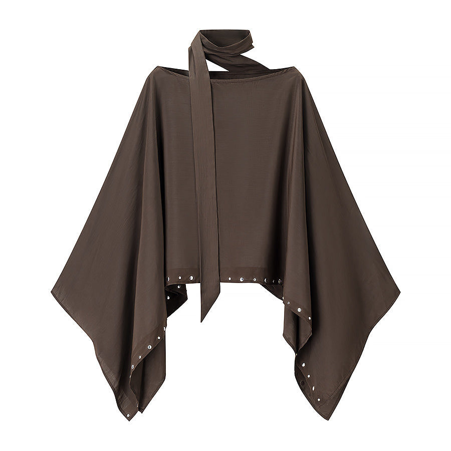 Women Clothing Casual Rivet Cloak Top