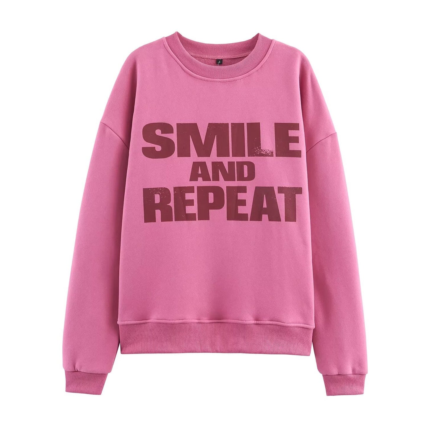 Women Clothing Autumn Winter Casual All Match round Neck Loose Printed Sweatshirts