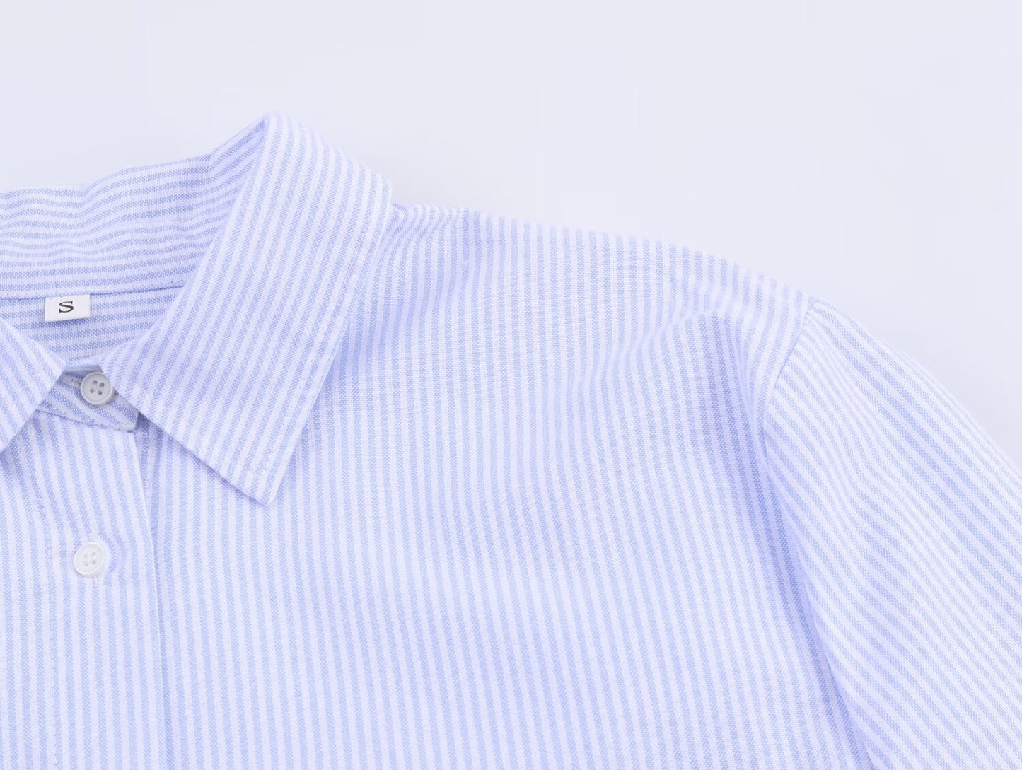 Women Clothing Fall Office All Matching Striped Single Breasted Shirt with Pockets