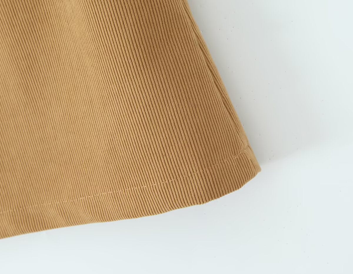 Autumn Retro Corduroy Sexy High Waist Hip with Safety Pants Skirt