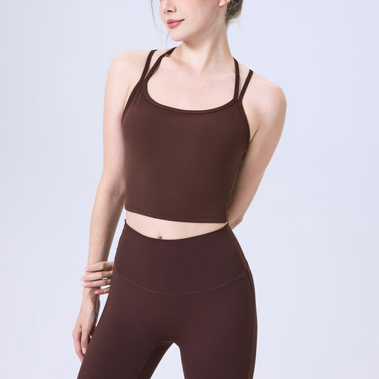 Nude Feel Water Drop Beauty Back Quick Drying Sports Underwear Women Shockproof Outer Wear Running Bra Fitness Yoga Wear Vest