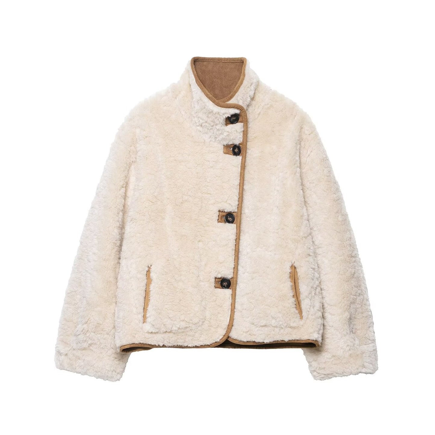 Autumn Winter Women Street Double Sided Both Sides Wear Jacket
