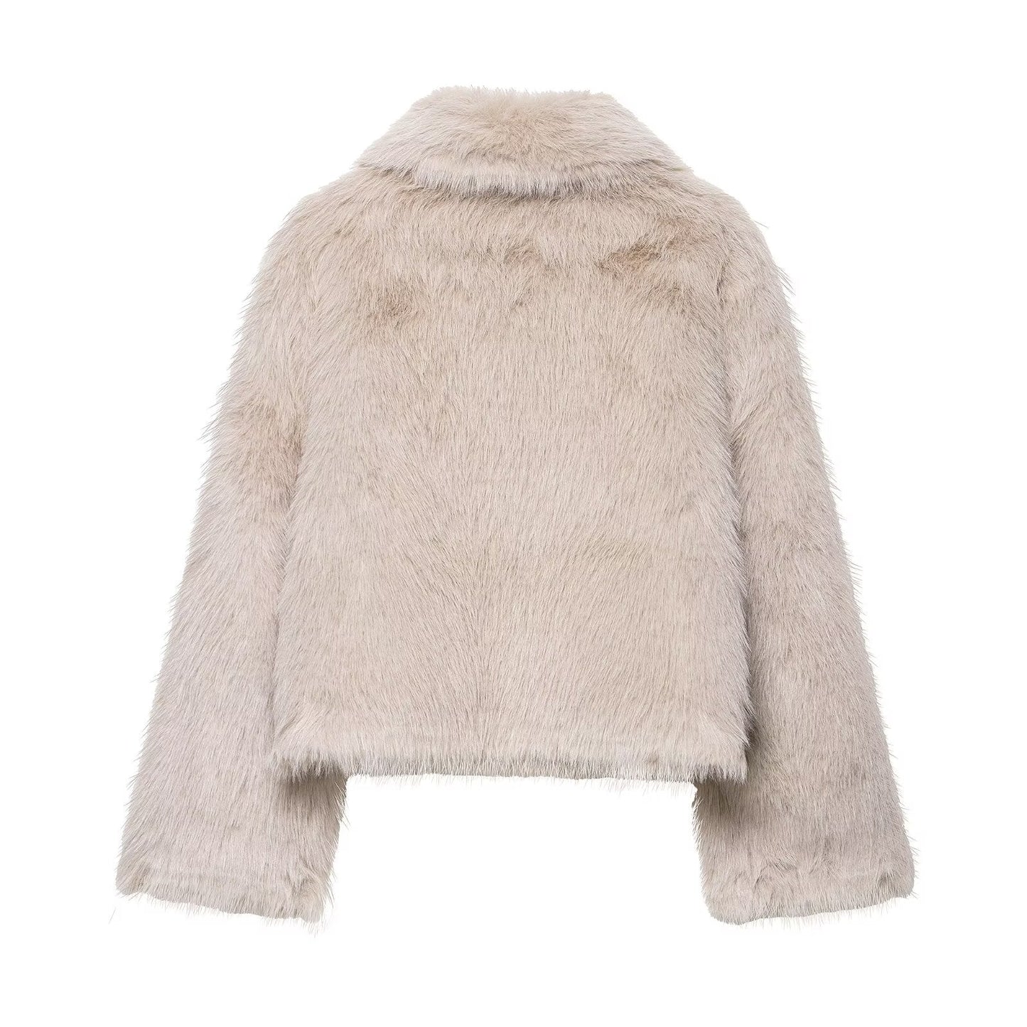 Women Clothing Autumn Fashionable Warm Double Sided Artificial Wool Effect Jacket Coat