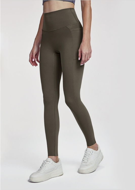 Antibacterial Yoga Trousers Women Skin Friendly Nude Feel High Waist Workout Leg Cut Peach Hip Sports Pants