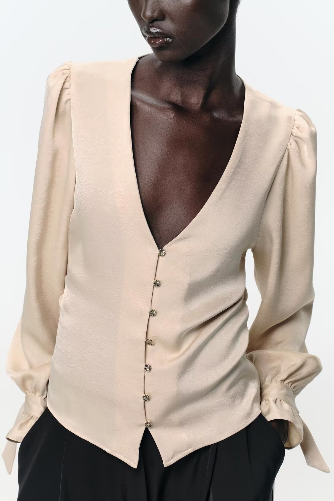 Wrinkle Effect Slim Shirt