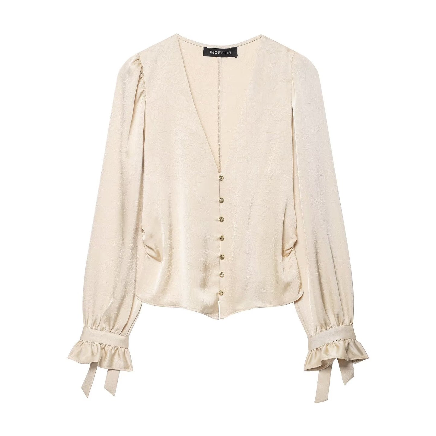Wrinkle Effect Slim Shirt