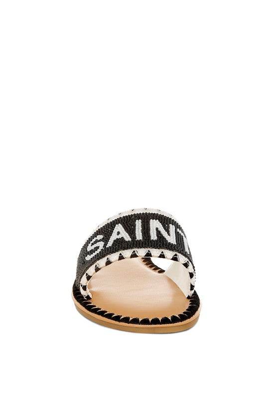 Luxe Getaway Beaded Saint Tropez Flat Slip Ons