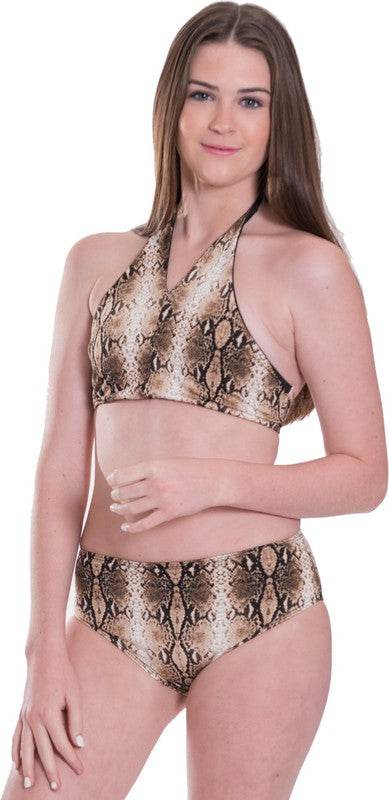 KIDS HIGH WAISTED HALTER BIKINI