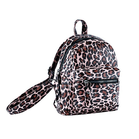 TRAVEL SMALL LEOPARD PRINT PU BACKPACK